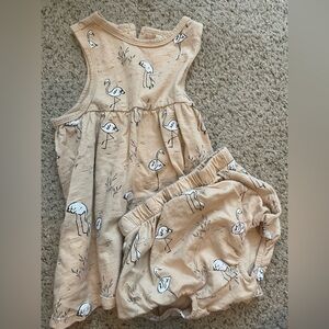 Rylee + Cru Flamingo Print Dress